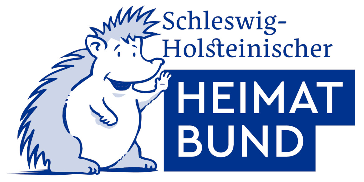 Igel neben Heimatbund-Logo