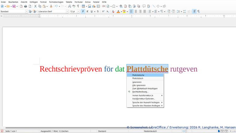 Screenshot aus LibreOffice