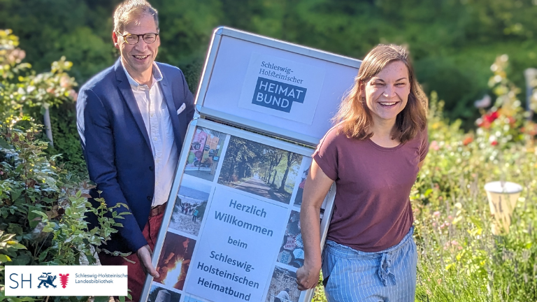 Martin Lätzel von der SH Landesbibliothek und Bernadett Skala vom SHHB